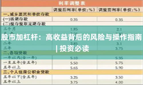 股市加杠杆：高收益背后的风险与操作指南 | 投资必读